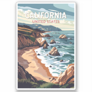 Adesivo California Viagem Art Vintage
