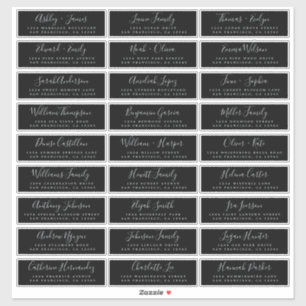 Adesivo Caligrafia Black Wedding Guest Address Labels
