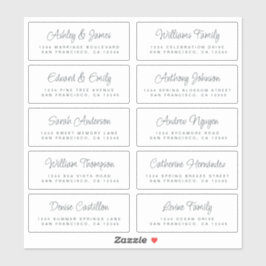 Adesivo Caligrafia Chic Black White Guest Labels