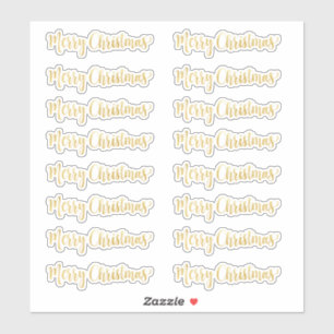 Adesivo Caligrafia Dourada Escrevendo Feliz Natal Claro