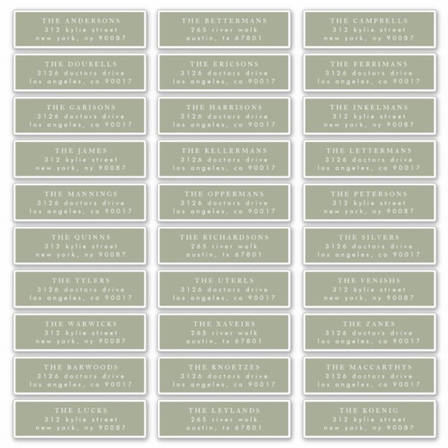 Adesivo Caligrafia moderna branca e verde simples (Frente)