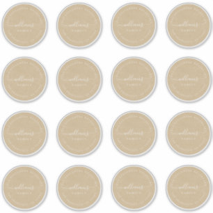 Adesivo Caligrafia personalizável Kraft 6,9 cm 2,72 pol