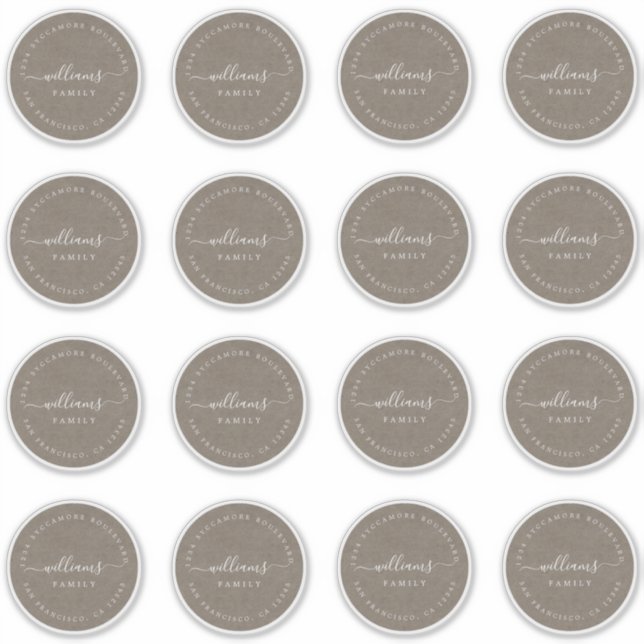 Adesivo Caligrafia personalizável Kraft 6,9 cm 2,72 polega (Frente)