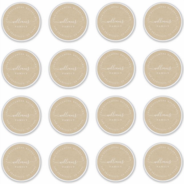 Adesivo Caligrafia personalizável Kraft 6,9 cm 2,72 polega (Frente)