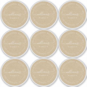 Adesivo Caligrafia personalizável Kraft 6 cm 2,36 pol