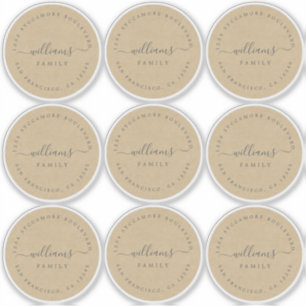 Adesivo Caligrafia personalizável Kraft 6 cm 2,36 pol