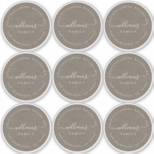 Adesivo Caligrafia personalizável Kraft 6 cm 2,36 pol