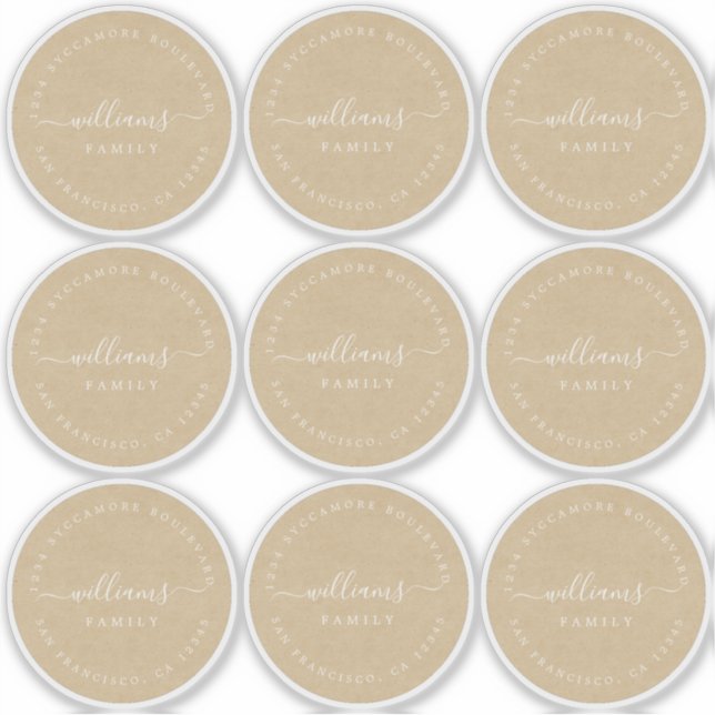 Adesivo Caligrafia personalizável Kraft 6 cm 2,36 polegada (Frente)