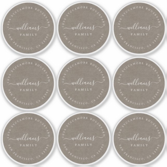 Adesivo Caligrafia personalizável Kraft 6 cm 2,36 polegada (Frente)