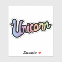Caligrafia unicórn manuscrita