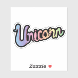 Adesivo Caligrafia unicórn manuscrita
