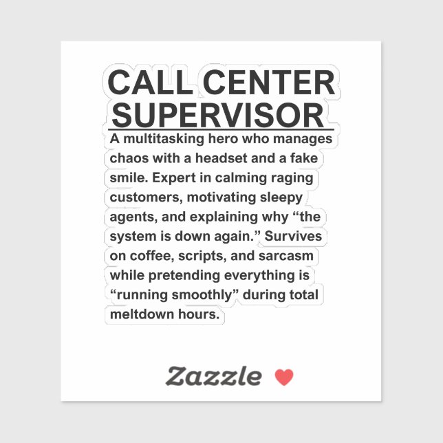 Adesivo Call center supervisor (Folha)