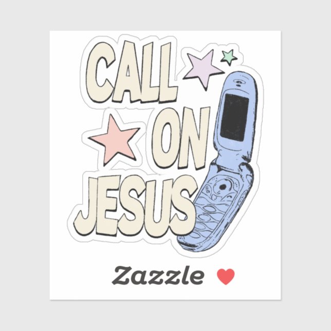 Adesivo Call on Jesus – Retro Faith Design (Folha)