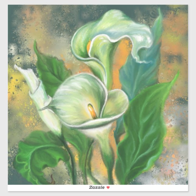 Adesivo Calla Lily Flowers Sticker Painting (Folha)