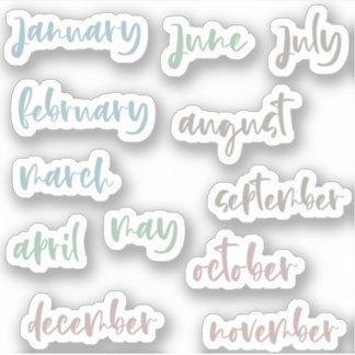 Adesivo Calligraphy Script Neutral Months of the Year