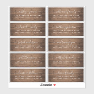 Adesivo Calliografia Barn Wood Wedding Guest Address Label