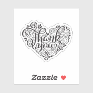 Adesivo Calliografia Frase Vintage Obrigado