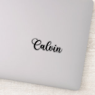 Adesivo Calvin Name - Caligrafia manuscrita