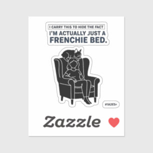 Adesivo Cama de Frenchie Certificada Design Engraçado de B