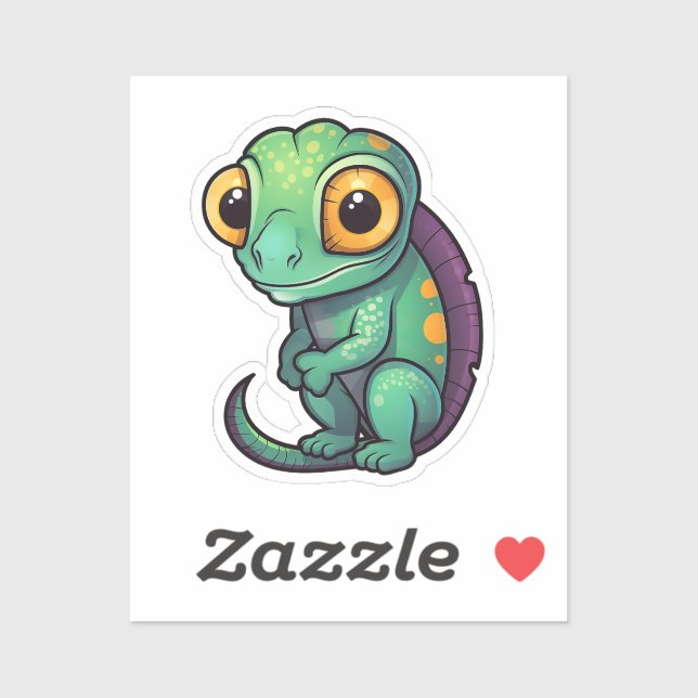 Adesivo Camaleão de desenho animado (Folha)