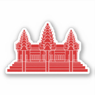 Adesivo Cambodian de Angkor Wat/bandeira do Khmer
