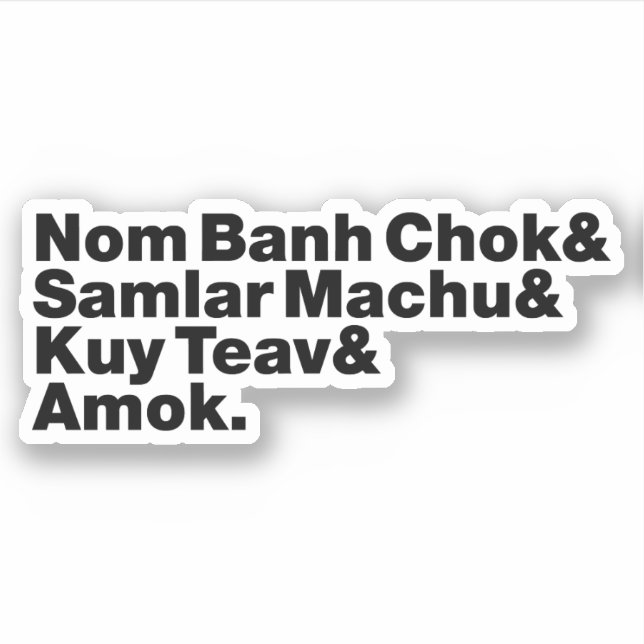 Adesivo Cambojano / Comida Khmer Street (Frente)