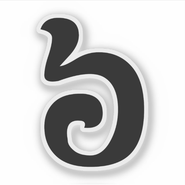 Adesivo Cambojano Número 6 / Seis / ៦ (Pram Muamij) Khmer (Frente)