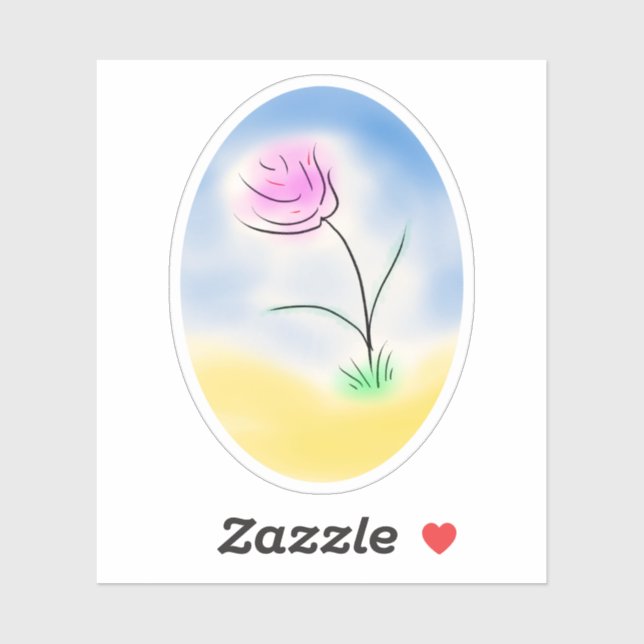 Adesivo Cameo Estilizado de Flor Feliz (Folha)