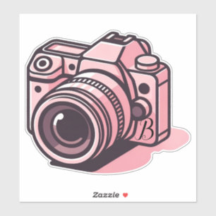 Adesivo Câmera DSLR Rosa Tendência Fotografia Personalizad