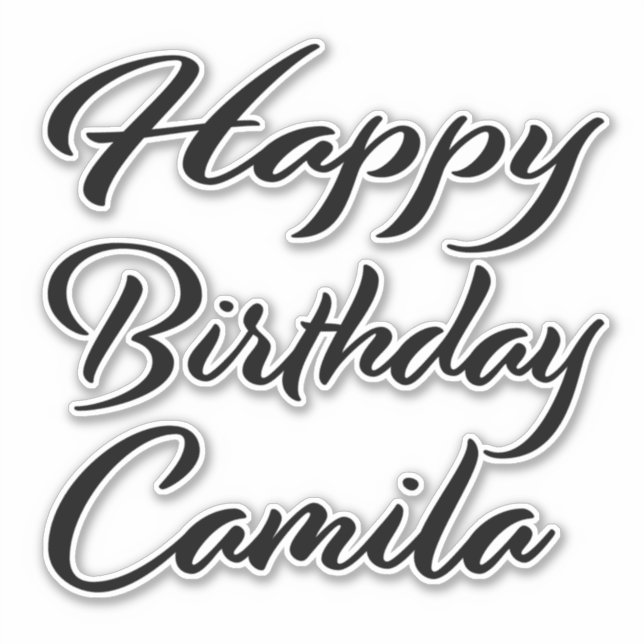 Adesivo Camila Name Vorname black Sticker Geburtstag (Frente)