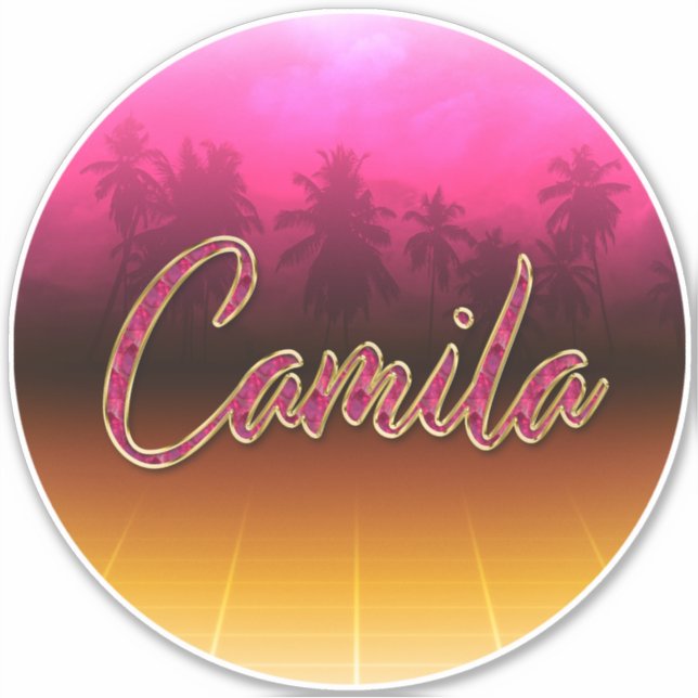 Adesivo Camila Vorname Name golden pink Aufkleber Sticker (Frente)