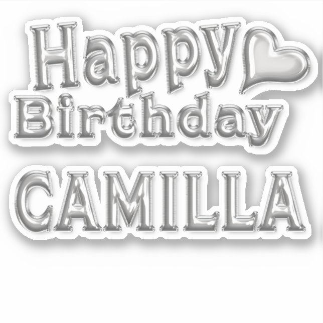 Adesivo Camilla Happy Birthday silver Aufkleber Sticker (Frente)