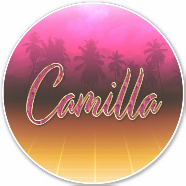 Adesivo Camilla Vorname Name golden pink Aufkleber Sticker (Frente)