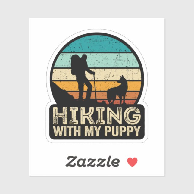 Adesivo caminhando com meu cachorrinho (Folha)