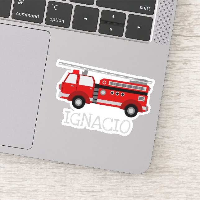 Adesivo Caminhão de Fogo Vermelho Personalizado (Detalhe)