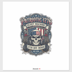 Adesivo Caminhão Monstro Patriótico 1776 Crânio Off Road P