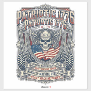 Adesivo Caminhão Monstro Patriótico 1776 Off Road Skull Ca