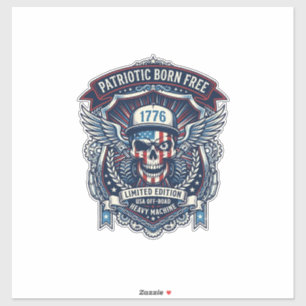 Adesivo Caminhão Monstro Patriótico 1776 Off Road Skull Pe