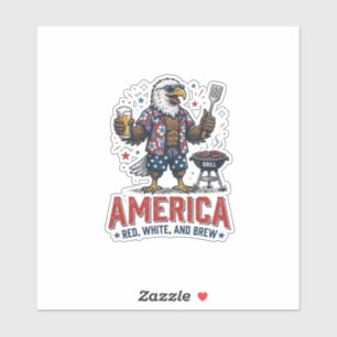 Adesivo Camisa America Vermelha Branca E Cerveja Águia Chu