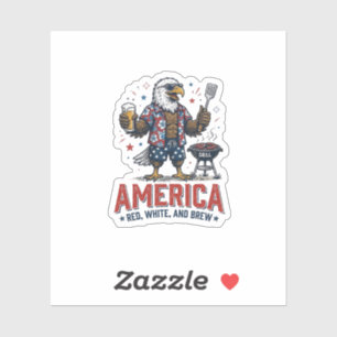 Adesivo Camisa America Vermelha Branca E Cerveja Águia Chu