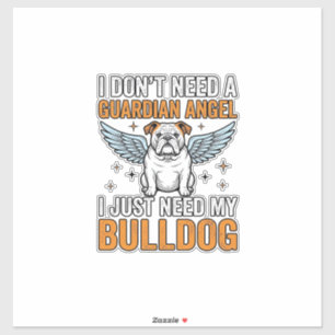 Adesivo Camisa Anjo da Guarda Bulldog Amante de Cães Vinta