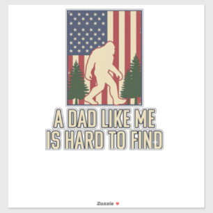 Adesivo Camisa Bigfoot Pai Bandeira Americana Vintage Desi