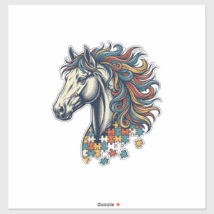 Adesivo Camisa Colorida Peça de Cavalo Vintage Engraving T