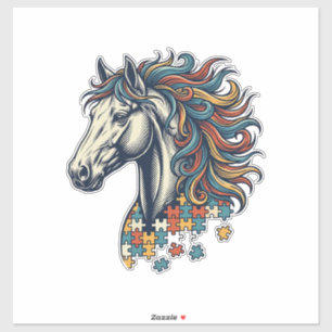 Adesivo Camisa Colorida Peça de Cavalo Vintage Engraving T