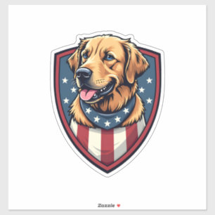 Adesivo Camisa com Gravação de Cachorro Patriótico Pai Ret
