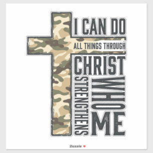 Adesivo Camisa Cristã Cruz da Fé Posso Fazer Todas as Cois
