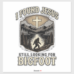 Adesivo Camisa Cristã Vintage Jesus Bigfoot Engraçado