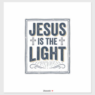 Adesivo Camisa Cristã Vintage Jesus é a Luz