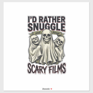 Adesivo Camisa de Abraço de Terror Filme Noturno de Crânio