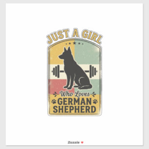 Adesivo Camisa de amante de cão vintage de menina pastor a